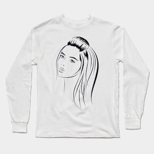 Beauty Girl  portrait Long Sleeve T-Shirt